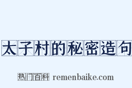 太子村的秘密造句是什么意思的图片